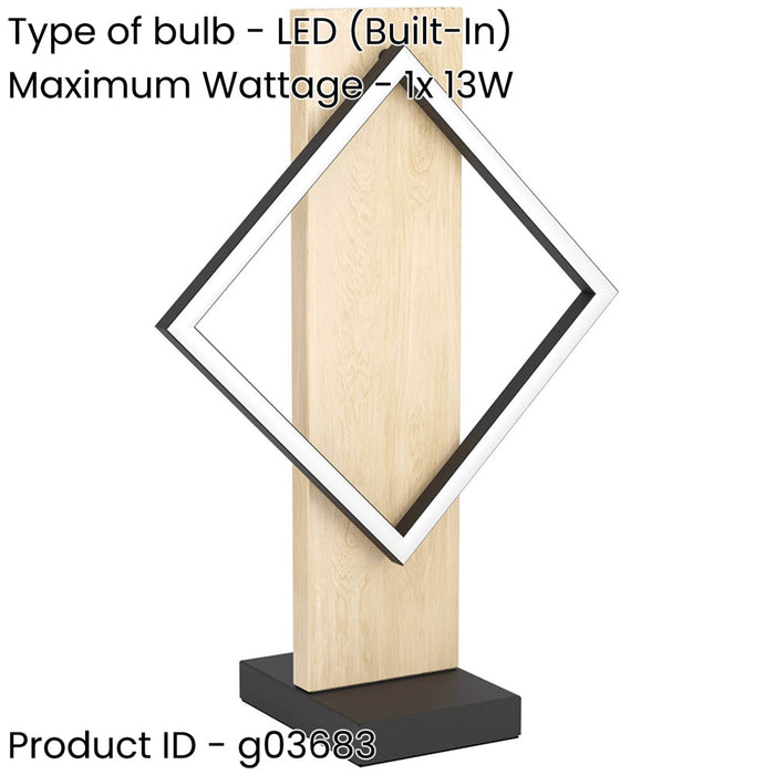 2 PACK Modern Design LED Table Lamp in Black and Brown for Stylish Home Lighting