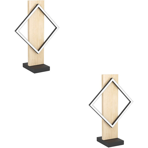 2 PACK Modern Design LED Table Lamp in Black and Brown for Stylish Home Lighting