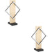 2 PACK Modern Design LED Table Lamp in Black and Brown for Stylish Home Lighting