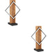 2 PACK Stylish Modern Black and Brown Rustic LED Table Lamp for Indoor Home Decor