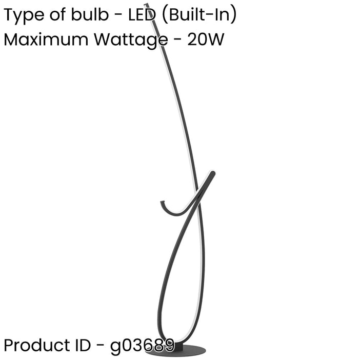 2 PACK Contemporary Black LED Floor Lamp Modern Indoor Lighting for Home Decor