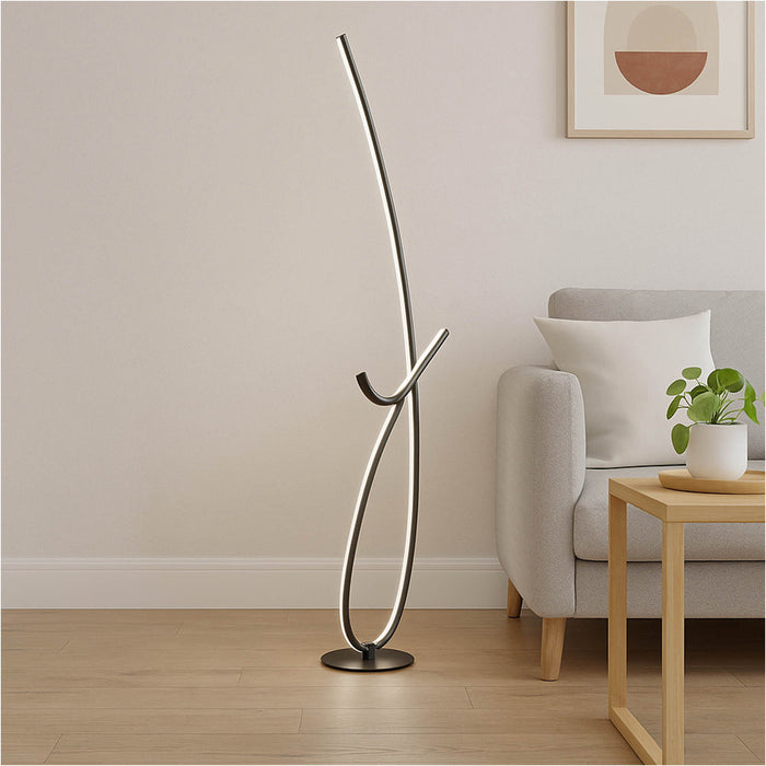 Contemporary Black LED Floor Lamp Modern Indoor Lighting for Home Decor
