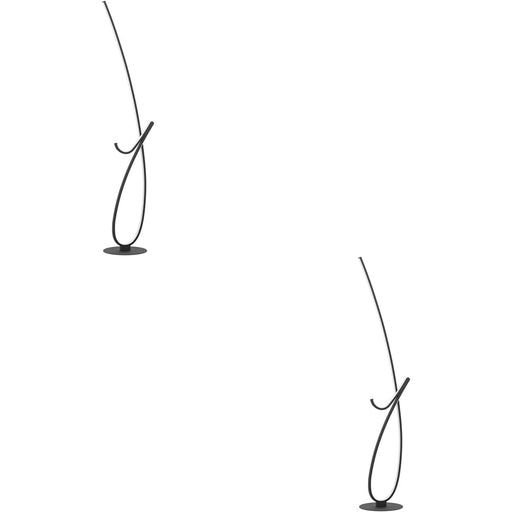 2 PACK Contemporary Black LED Floor Lamp Modern Indoor Lighting for Home Decor