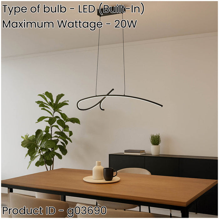Stylish Modern Black LED Pendant Light for Indoor Spaces Perfect Ceiling Fixture