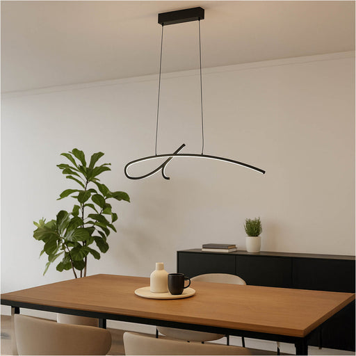 Stylish Modern Black LED Pendant Light for Indoor Spaces Perfect Ceiling Fixture