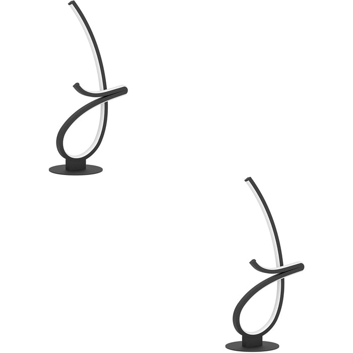 2 PACK Stylish LED Black Table Lamp for Modern Home Decor Perfect Indoor Lighting Solution