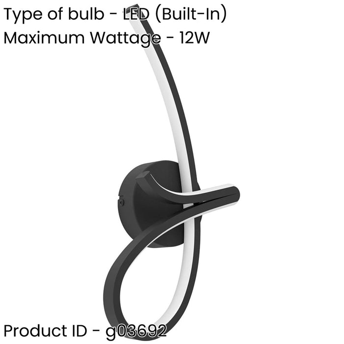 2 PACK Sleek Modern Design Black LED Wall Light for Stylish Indoor Home Lighting