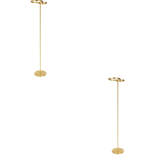 2 PACK Stylish Modern Brushed Brass LED Floor Lamp for Indoor Lighting