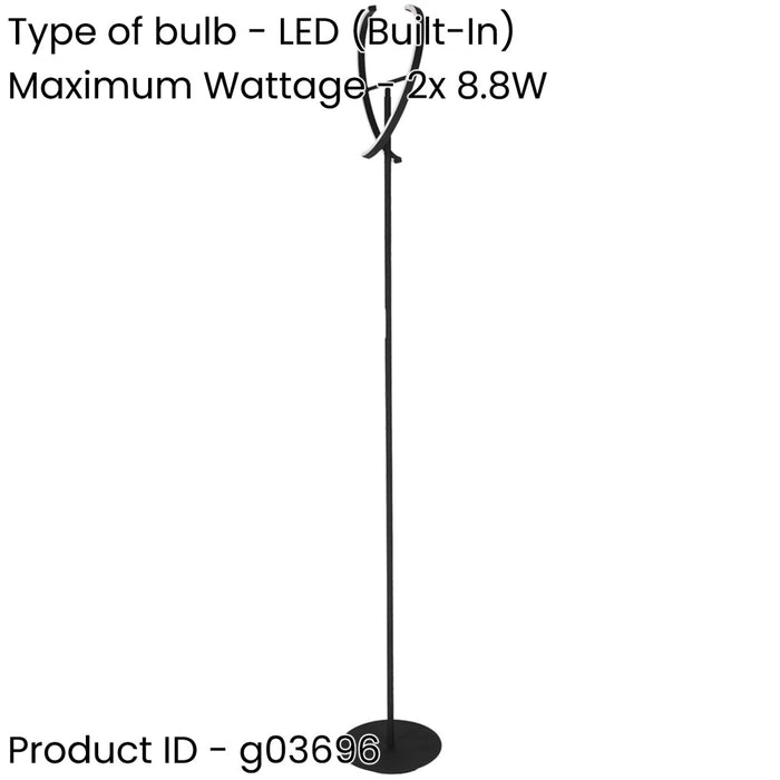 2 PACK Stylish Modern Black LED Floor Lamp for Home and Indoor Spaces