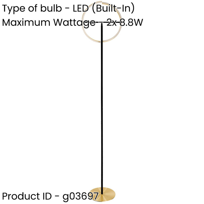 Sleek Modern Brushed Brass and Black LED Floor Lamp for Stylish Indoor Illumination