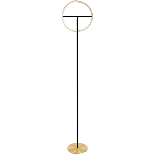 Sleek Modern Brushed Brass and Black LED Floor Lamp for Stylish Indoor Illumination