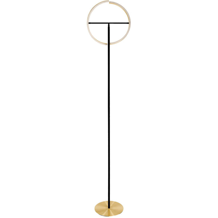 Sleek Modern Brushed Brass and Black LED Floor Lamp for Stylish Indoor Illumination