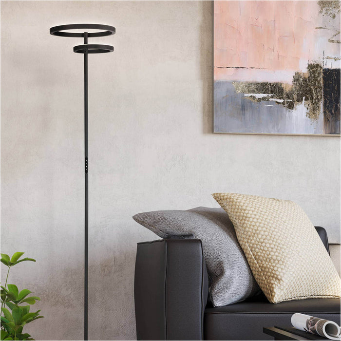 2 PACK Sleek Modern Black LED Floor Lamp for Stylish Home Illumination