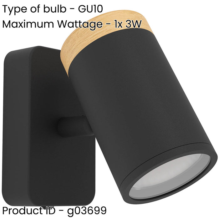 Sleek LED Ceiling Spotlight in Black and Brown for Modern Bathroom Lighting