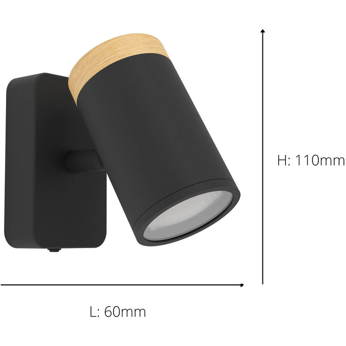 Sleek LED Ceiling Spotlight in Black and Brown for Modern Bathroom Lighting