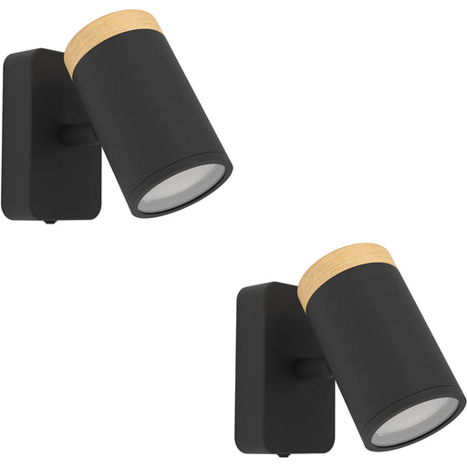 2 PACK Sleek LED Ceiling Spotlight in Black and Brown for Modern Bathroom Lighting