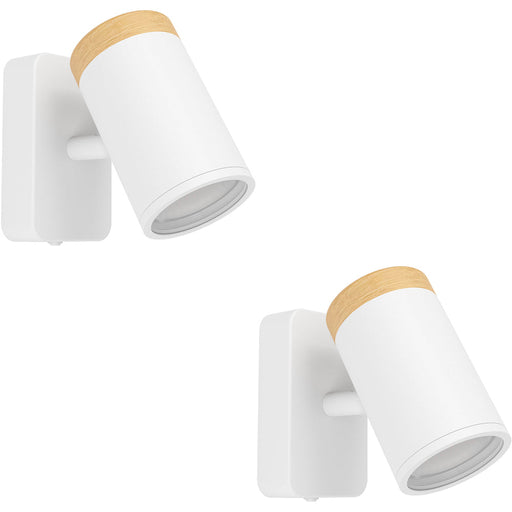 2 PACK Modern LED Ceiling Spotlight in White and Brown for Elegant Bathroom Lighting