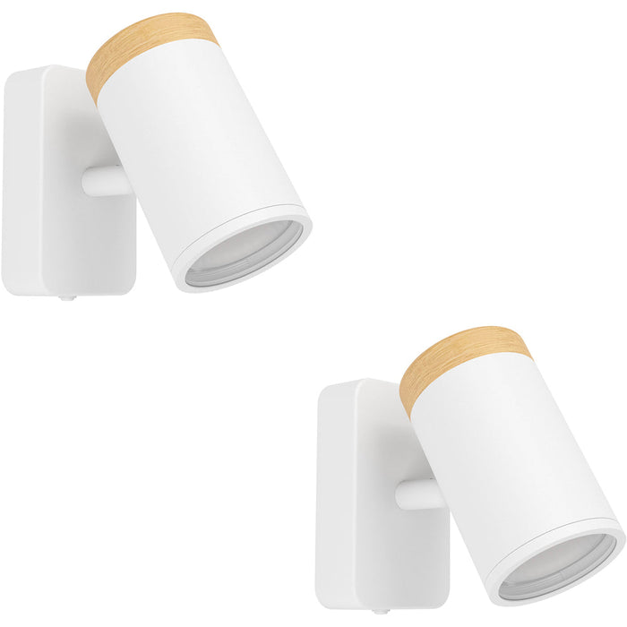 2 PACK Modern LED Ceiling Spotlight in White and Brown for Elegant Bathroom Lighting