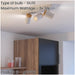 Modern Triple Ceiling Spotlight in White and Brown LED Bathroom Lighting