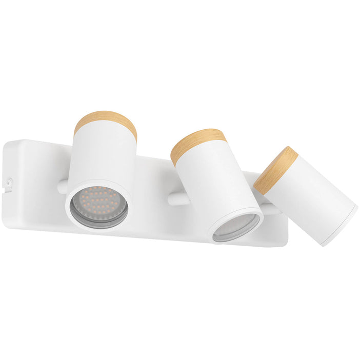 Modern Triple Ceiling Spotlight in White and Brown LED Bathroom Lighting