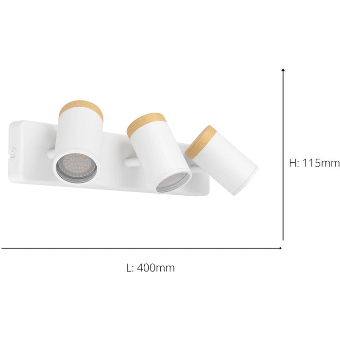 Modern Triple Ceiling Spotlight in White and Brown LED Bathroom Lighting