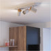 Modern Triple Ceiling Spotlight in White and Brown LED Bathroom Lighting