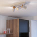 Modern Triple Ceiling Spotlight in White and Brown LED Bathroom Lighting
