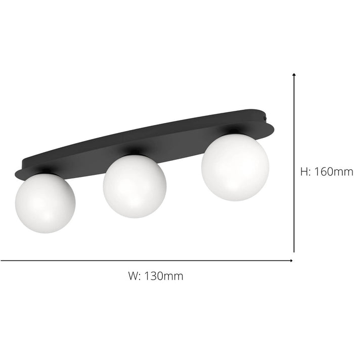 Stylish Modern Black Triple LED Ceiling Light for Contemporary Indoor Spaces