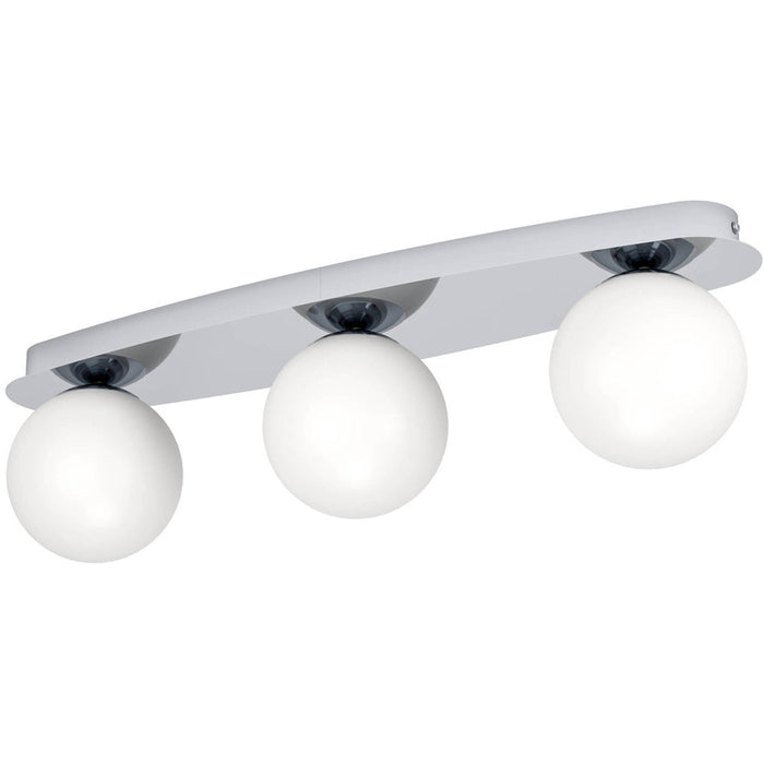 Stylish Modern Chrome Triple Ceiling Light with LED for Indoor Spaces