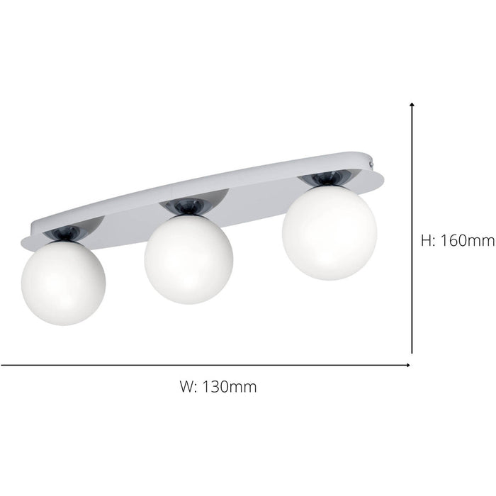 Stylish Modern Chrome Triple Ceiling Light with LED for Indoor Spaces