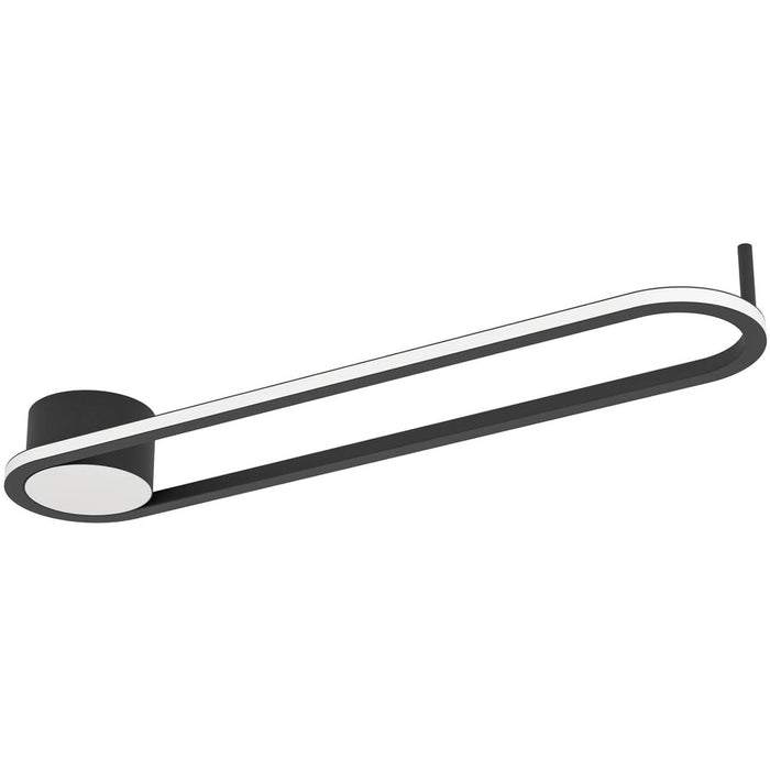 Sleek Black LED Ceiling Light Modern Semi Flush Fixture for Indoor Spaces