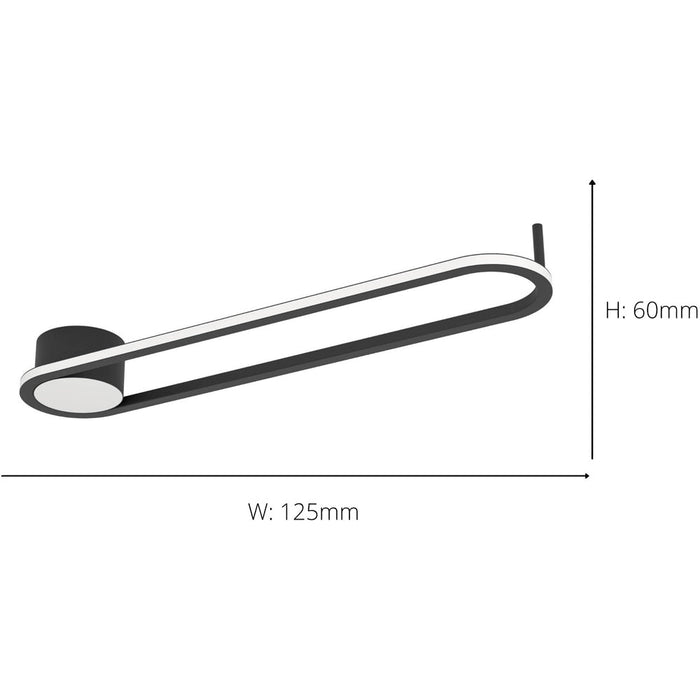 Sleek Black LED Ceiling Light Modern Semi Flush Fixture for Indoor Spaces