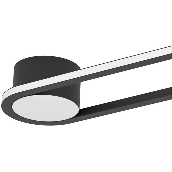 Sleek Black LED Ceiling Light Modern Semi Flush Fixture for Indoor Spaces