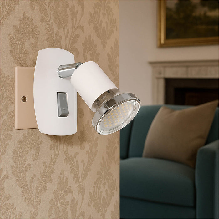 Sleek Modern Design White and Chrome LED Wall Light for Indoor Spaces