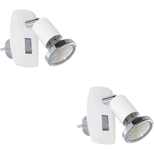 2 PACK Sleek Modern Design White and Chrome LED Wall Light for Indoor Spaces