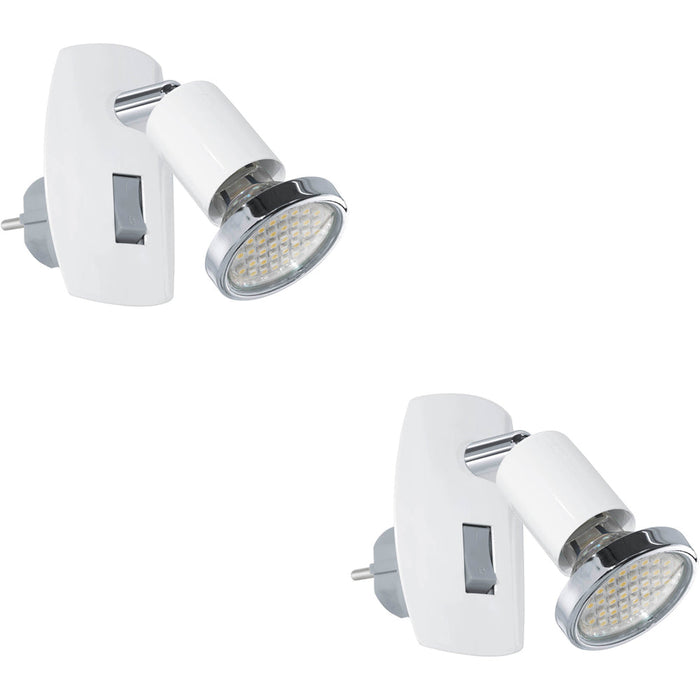 2 PACK Sleek Modern Design White and Chrome LED Wall Light for Indoor Spaces