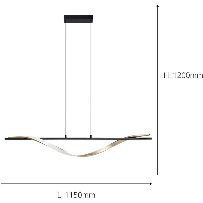 Stylish Black and Brushed Brass LED Pendant Light for Modern Interiors