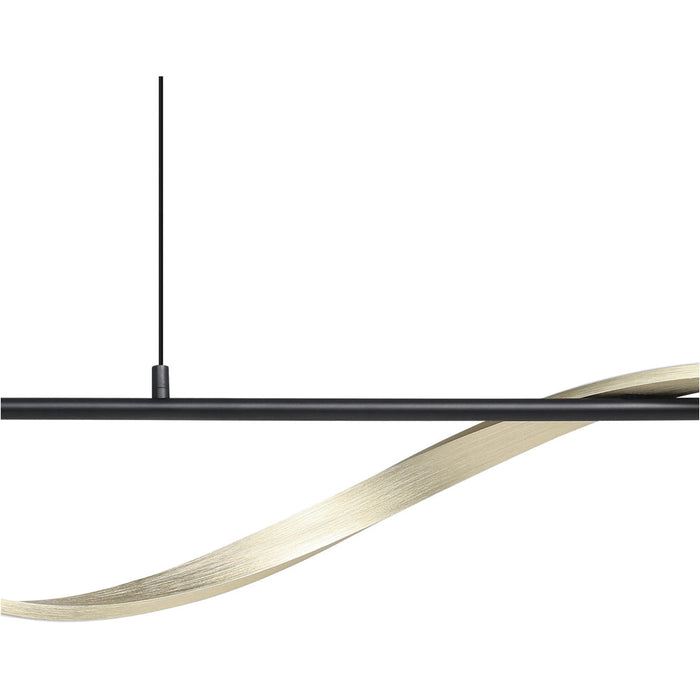 Stylish Black and Brushed Brass LED Pendant Light for Modern Interiors