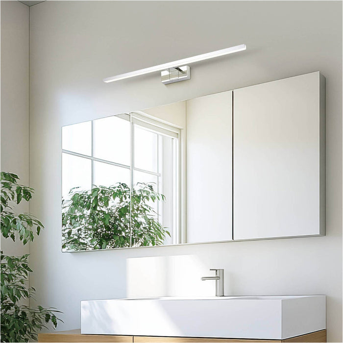 Sleek 60cm LED Chrome Mirror Wall Light for Modern Bathroom Decor