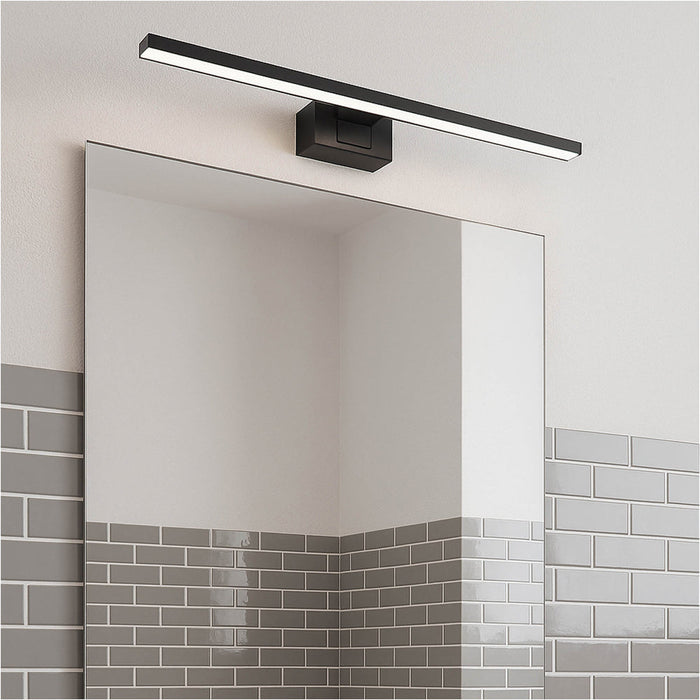 2 PACK Sleek 45cm LED Black Mirror Wall Light for Modern Bathroom Decor