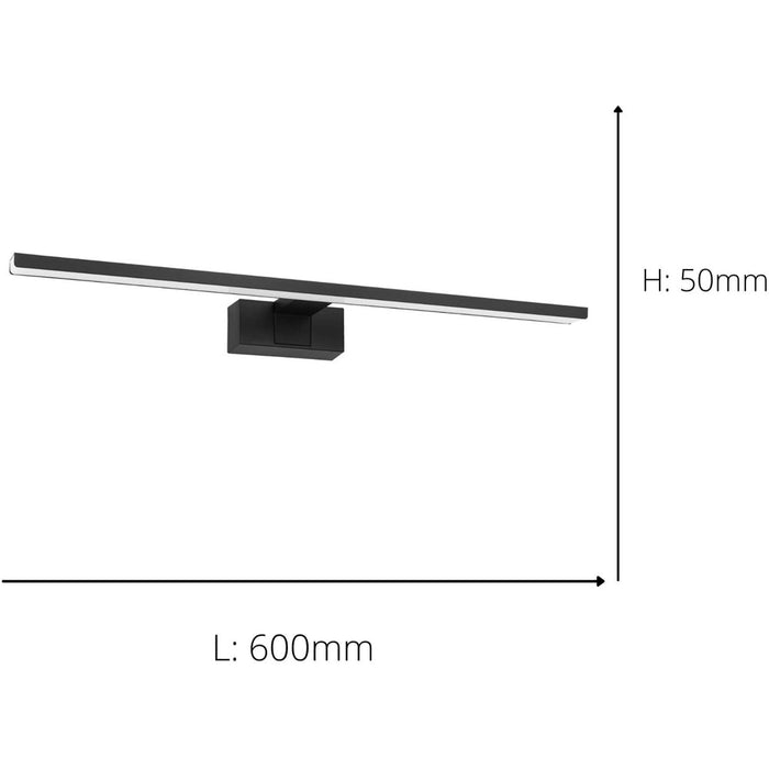 Sleek 45cm LED Black Mirror Wall Light for Modern Bathroom Decor