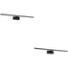 2 PACK Sleek 45cm LED Black Mirror Wall Light for Modern Bathroom Decor