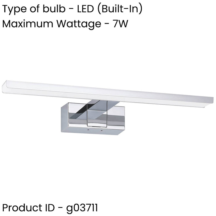 2 PACK Sleek Modern Chrome Mirror Wall Light 60cm LED Fixture for Stylish Bathrooms