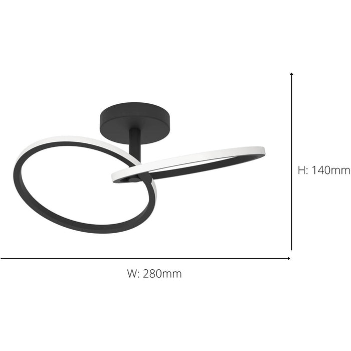 Sleek Black LED Ceiling Light for Modern Indoor Spaces Semi Flush Design 4