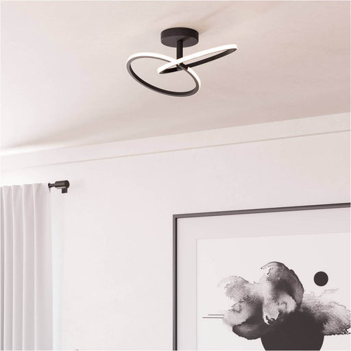 Sleek Black LED Ceiling Light for Modern Indoor Spaces Semi Flush Design 4