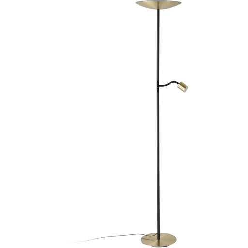 Stylish Modern Brushed Brass and Black LED Floor Lamp for Indoor Spaces