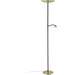 Stylish Modern Brushed Brass and Black LED Floor Lamp for Indoor Spaces