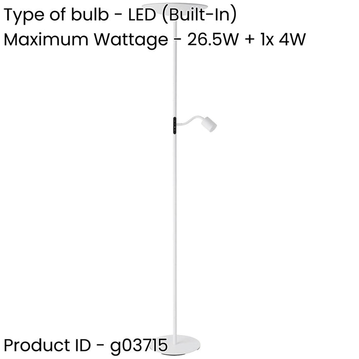 2 PACK Sleek Modern White LED Floor Lamp for Stylish Indoor Lighting