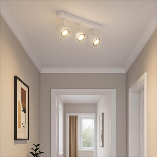 Modern White Triple Bar Ceiling Spotlight for Stylish Bathroom Illumination GU10 Design