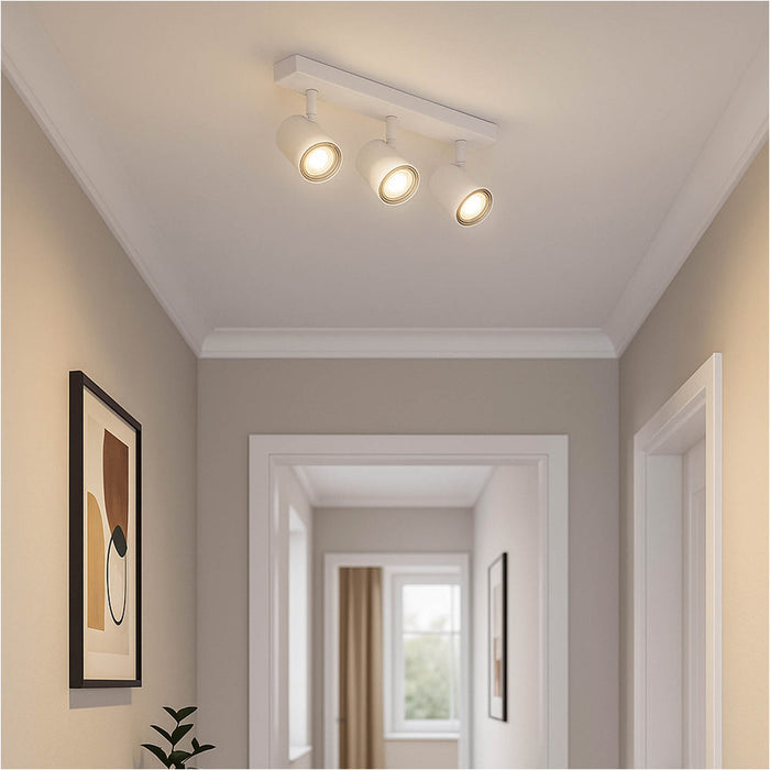 Modern White Triple Bar Ceiling Spotlight for Stylish Bathroom Illumination GU10 Design